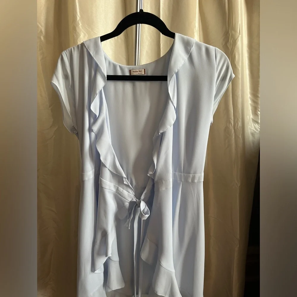 Aritzia blue Wrap Mini Dress - Picture 3 of 10